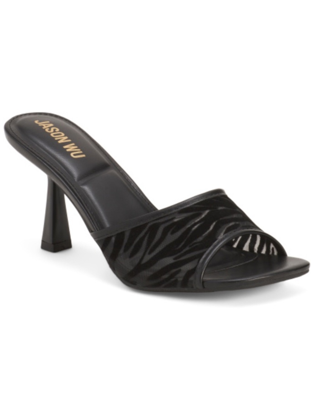 Jason Wu Black Print Open-Toe Slide Mule